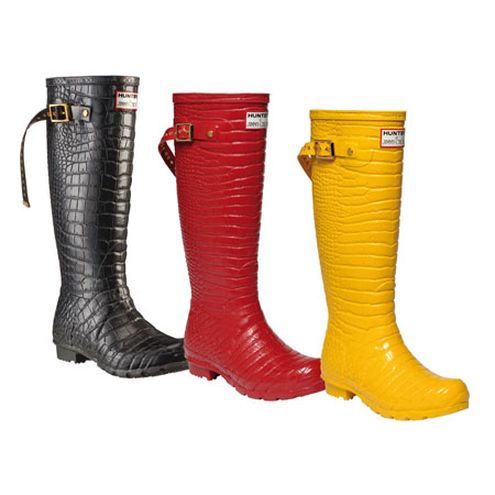 2012Jimmy Hunter rain boots luxury crocodile grain.